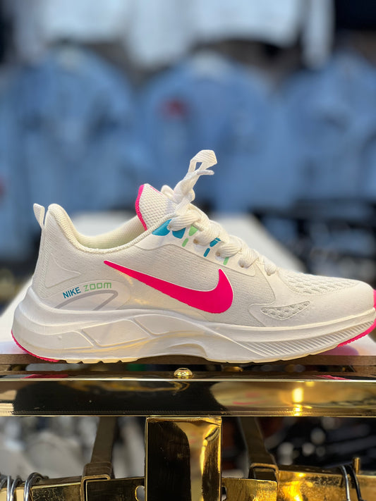 nike zoom blanc rose1