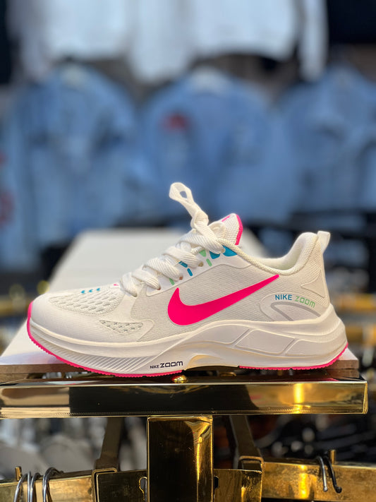 nike zoom blanc rose1